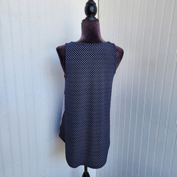 $69 Alfani Multi Navy Fishnet Womens Print Sleeveless Top Stretch S Small - Picture 7 of 11